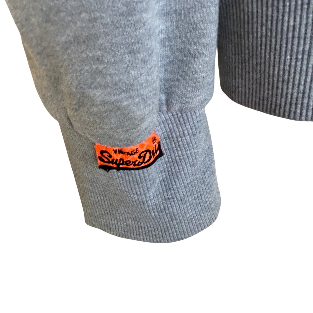 Superdry Vintage JPN Hoodie Mens 2XL Gray Graphic Pullover Sweatshirt - Picture 3 of 8